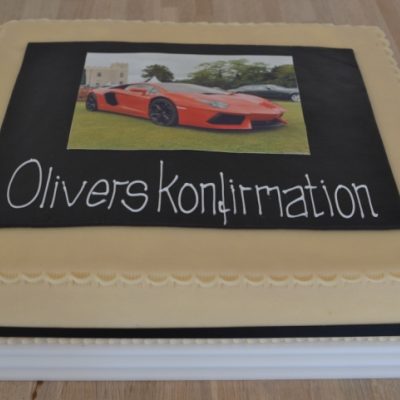 Konfirmationskage med billede